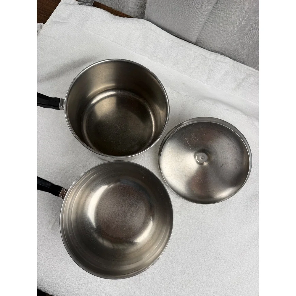 Farberware 2.5 Qt Double Boiler Stainless Steel Aluminum Clad NYC USA Vintage